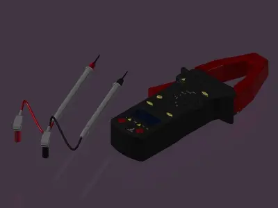 Electronic digital clamp meter 3D model