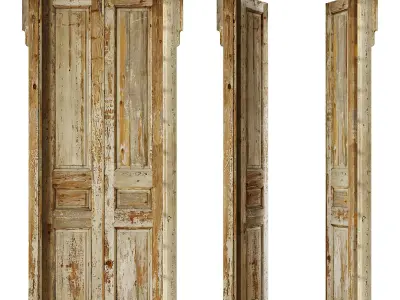 Old classic door 005 3D model