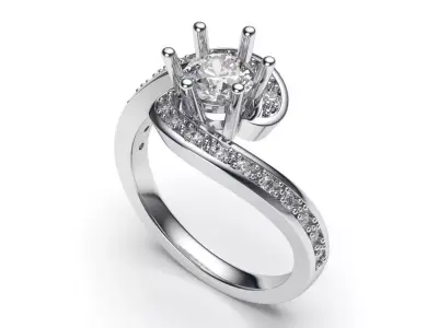 solitaire with ring sizes  9 part S65 3D print model