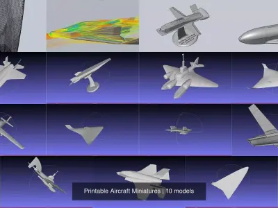 Printable Aircraft Miniatures 3D Model Collection