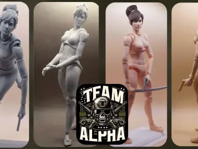ACTION FIGURE 3D PRINTING FEMALE MOVABLE BODY TOY MODEL STL 3D print model