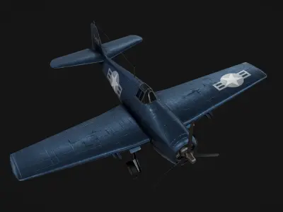 Grumman F6F Hellcat Low-poly 3D model