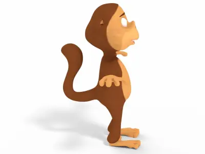Cartoon Monkey 3D Model Low-poly 3D model