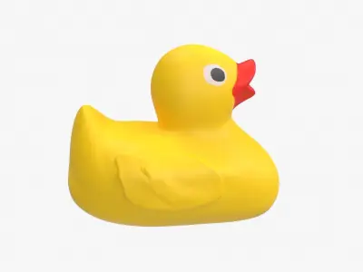Rubber Duck in yellow Low-poly 3D model