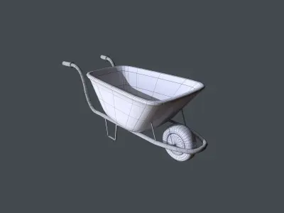 Wheel Barrow Low-poly 3D model purchase