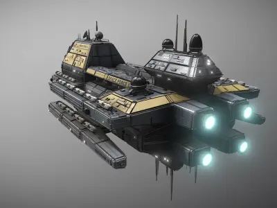 Space Force 1 Destroyer Low-poly 3D model