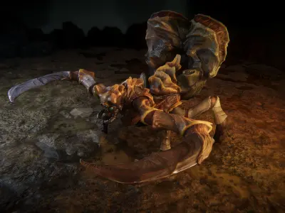 Insect beast Low-poly 3D model