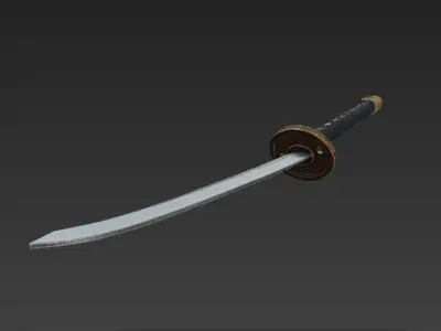 Japanese Katana Sword - Traditional samurai blade  3D model