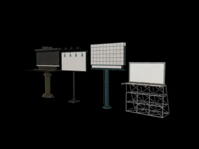 Road Billboard set 3D model