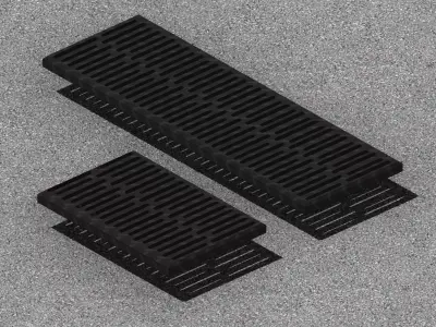 V300 Drain Grate 1000mm Metal Linear Drain Cover Heavy Duty 3D M 3D model