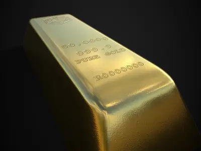 Gold Brick 50 000g Low-poly 3D model