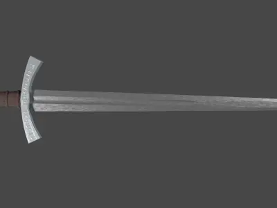 Excalibur sword with Falchion handle Low-poly 3D model