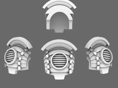 Cyber Samurai Destroyer V4 Bushi Shoulder Pads Type A 3D print model