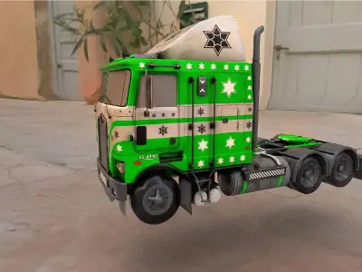 US Army Cargo Truck M35 Fully Rigged Model Low-poly 3D model