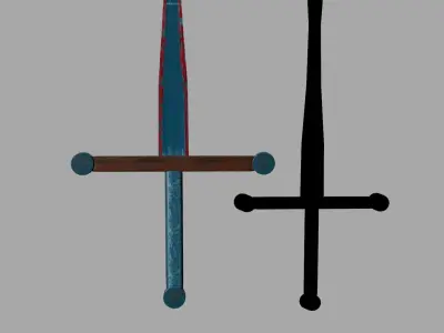 Simple Curvy Sword 3D model