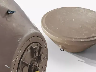 Cone-Shaped Bottom Influence Sea Mine Sand 3D model