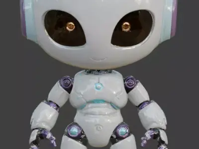 Cute Chibi Alien Robot 3D Model Low-poly 3D model buy