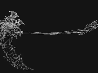 Futuristic Scythe Low-poly 3D model purchase