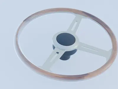 Woodgrain steering wheel Low-poly 3D model