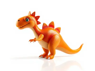 Orange Dinosaur Character Model Pack for Animation and Games Low-poly 3D model