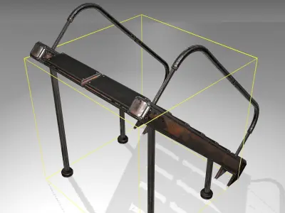 Futuristic Stairs - 20 - Rusty Textures Low-poly 3D model