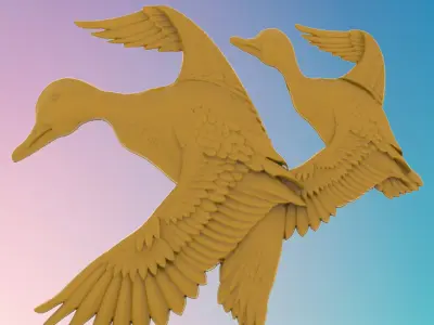 flying ducks 3D MODEL STL FILE FOR CNC ROUTER LASER 3D print model