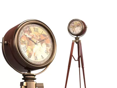 Tripod Antique Clock 3D model