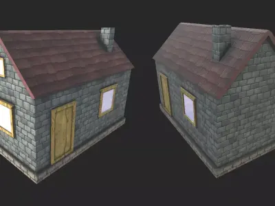 Realistic Medieval Stone Cottage 3D Model for Environment Design 3D model