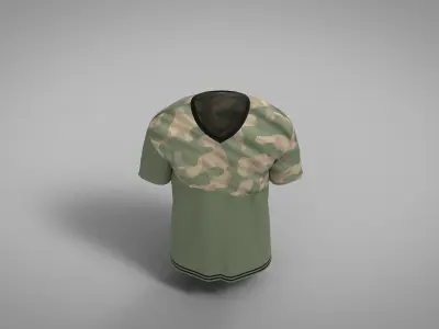 Military Outfit - T-shirt Low-poly 3D model 56