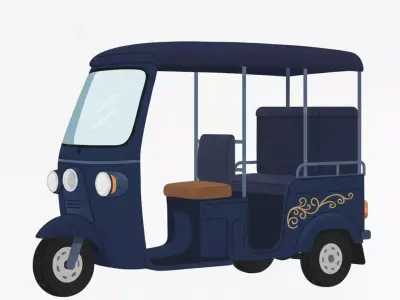 Auto Rickshaw 3D Model Transport Concept 3D print model