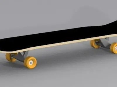 Skateboard with wheels 3D model purchase