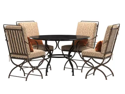 Outdoor dining set herve baume 3D model