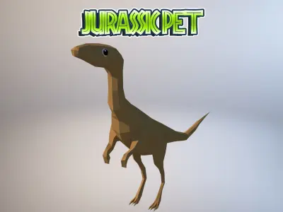 Coelophysis dinosaur Low-poly 3D model