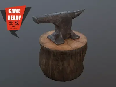 Anvil Low-Poly metal hammer Low-poly 3D model