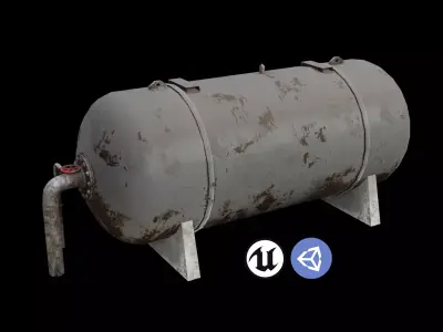 Rusty Metal Cistern - Game Ready  Low-poly 3D model