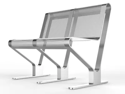 Waiting Room Seat V1 2 Seats 3D model