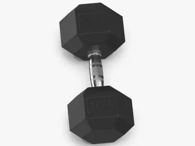 Rubber Dumbbell 25kg 3D model