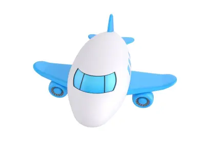 Cartoon Airplane 3D model purchase