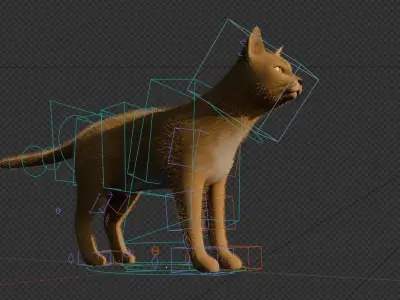 Rigged Cat Low-poly 3D model