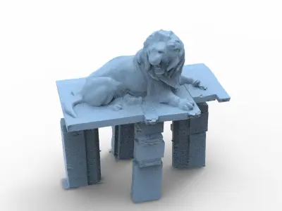 Aslan Stone table low detail Low-poly 3D model