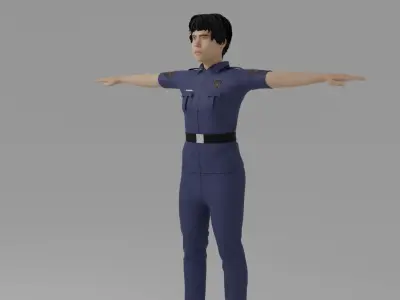 Police Man Low-poly 3D model purchase