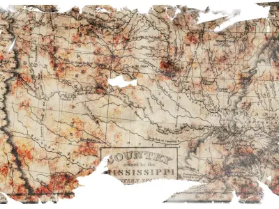 3D Worn Map of Mississippi model 3D model