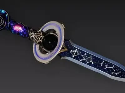 Cosmic Void Stardust Dagger 3D Model Low-poly 3D model