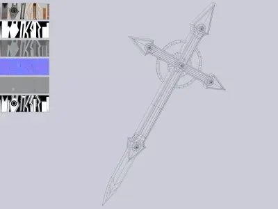 Vampire hunter weapon Low-poly 3D model