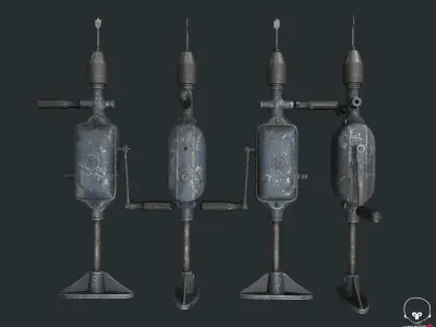 Old Hand Drill Low-poly 3D model buy