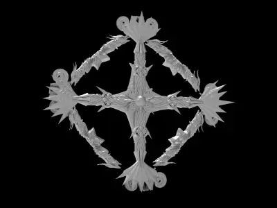 White witch serpent design  Low-poly 3D model