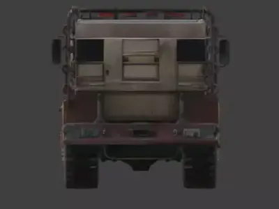 Rusted Apocalypse Industrial 6x6 Utility Truck 3D Model Low-poly 3D model