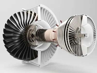 trubofan engine 3D model