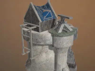 Defence tower Free low-poly 3D model