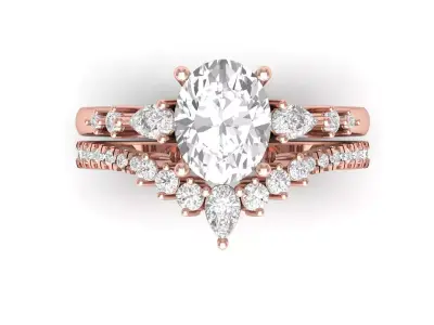 Oval Solitaire Ring 3D print model 29